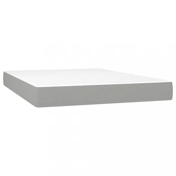 sötétszürke szövet rugós és LED-es ágy matraccal 140x190 cm