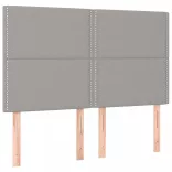 sötétszürke szövet rugós és LED-es ágy matraccal 140x190 cm