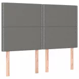 sötétszürke szövet rugós és LED-es ágy matraccal 140x190 cm
