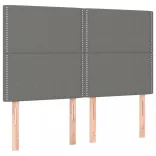 sötétszürke szövet rugós és LED-es ágy matraccal 140x200 cm