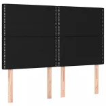 fekete szövet rugós és LED-es ágy matraccal 140x200 cm
