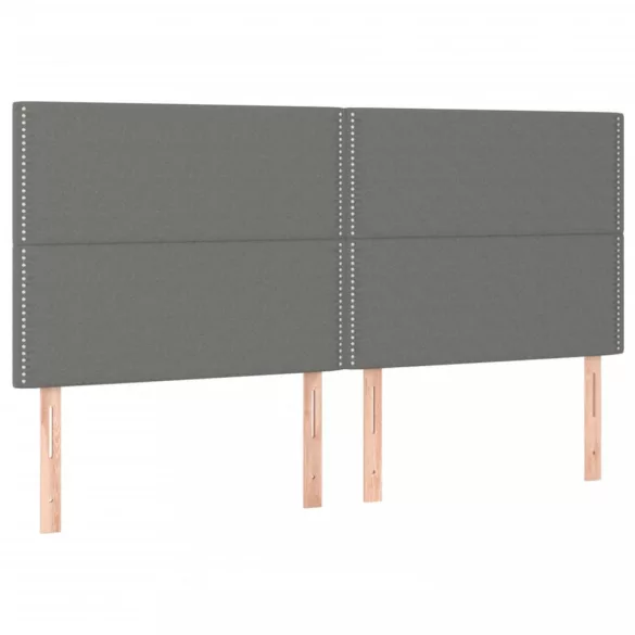 sötétszürke szövet rugós és LED-es ágy matraccal 180 x 200 cm