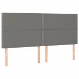 sötétszürke szövet rugós és LED-es ágy matraccal 200x200 cm