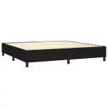 fekete szövet rugós és LED-es ágy matraccal 200x200 cm