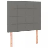 sötétszürke szövet rugós és LED-es ágy matraccal 90x190 cm