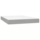 sötétszürke szövet rugós és LED-es ágy matraccal 140x190 cm