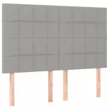 sötétszürke szövet rugós és LED-es ágy matraccal 140x190 cm