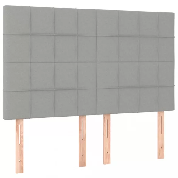 sötétszürke szövet rugós és LED-es ágy matraccal 140x190 cm