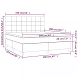 sötétszürke szövet rugós és LED-es ágy matraccal 160x200 cm