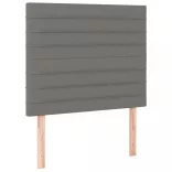 sötétszürke szövet rugós és LED-es ágy matraccal 90x200 cm