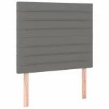 sötétszürke szövet rugós és LED-es ágy matraccal 120 x 200 cm