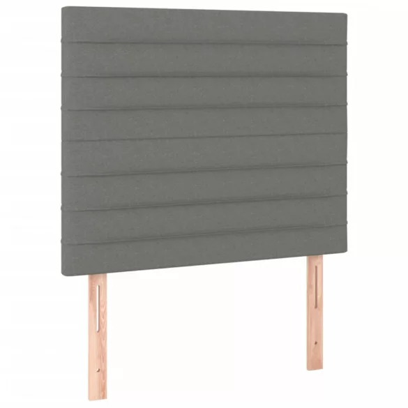 sötétszürke szövet rugós és LED-es ágy matraccal 120 x 200 cm