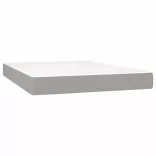 sötétszürke szövet rugós és LED-es ágy matraccal 140x190 cm