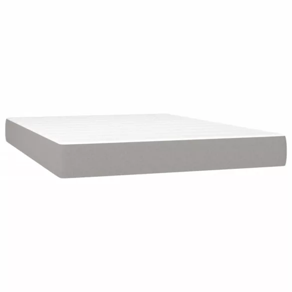 sötétszürke szövet rugós és LED-es ágy matraccal 140x190 cm
