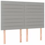sötétszürke szövet rugós és LED-es ágy matraccal 140x190 cm