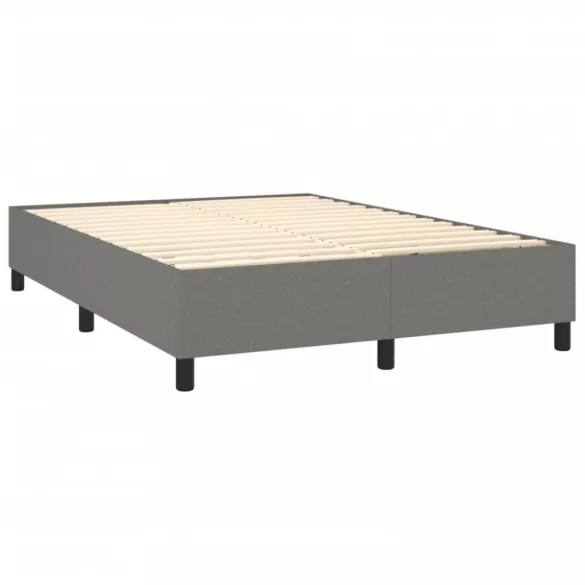 sötétszürke szövet rugós és LED-es ágy matraccal 140x190 cm