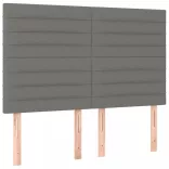 sötétszürke szövet rugós és LED-es ágy matraccal 140x190 cm