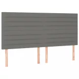 sötétszürke szövet rugós és LED-es ágy matraccal 160x200 cm