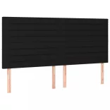 fekete szövet rugós és LED-es ágy matraccal 160x200 cm