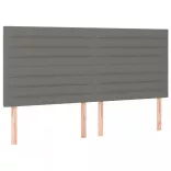 sötétszürke szövet rugós és LED-es ágy matraccal 200x200 cm