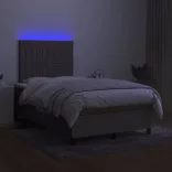 tópszínű szövet rugós és LED-es ágy matraccal 120 x 200 cm