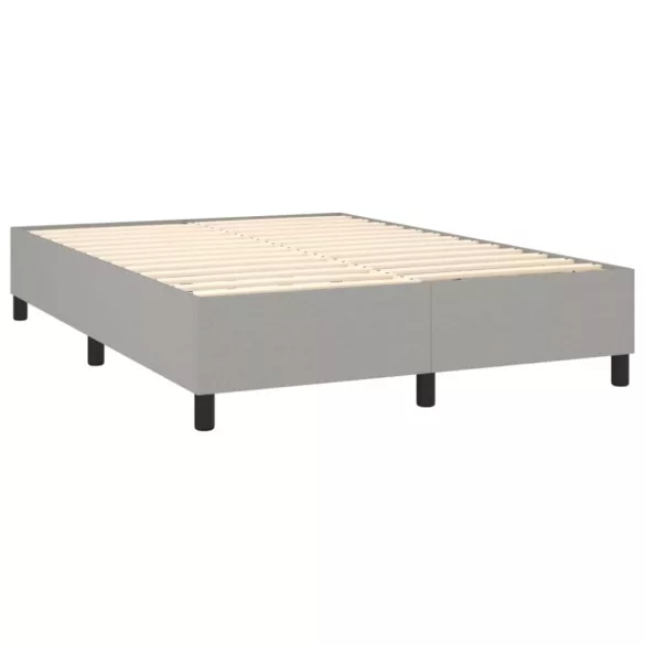 sötétszürke szövet rugós és LED-es ágy matraccal 140x190 cm