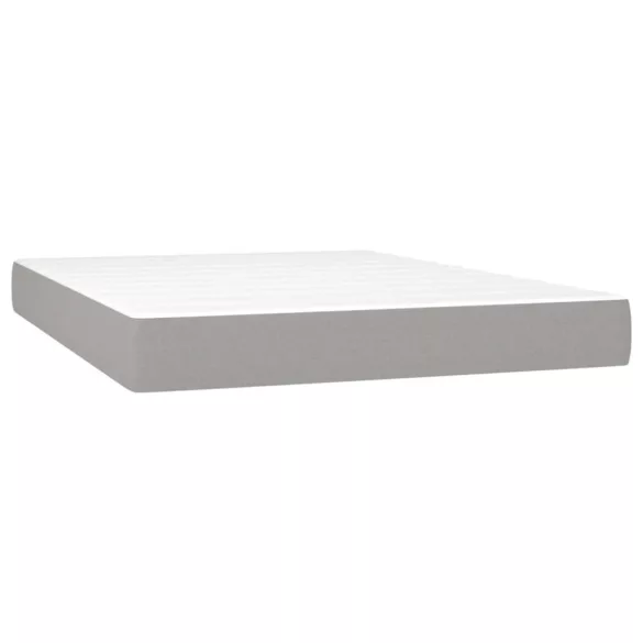 sötétszürke szövet rugós és LED-es ágy matraccal 140x190 cm
