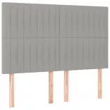 sötétszürke szövet rugós és LED-es ágy matraccal 140x190 cm