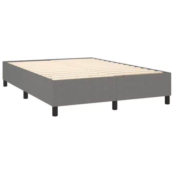 sötétszürke szövet rugós és LED-es ágy matraccal 140x190 cm