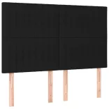 fekete szövet rugós és LED-es ágy matraccal 140x200 cm