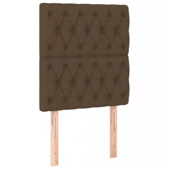 barna szövet rugós és LED-es ágy matraccal 80 x 200 cm