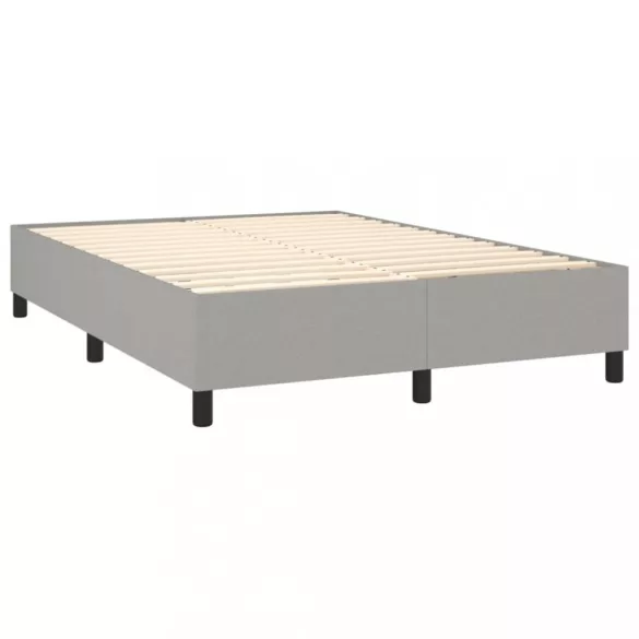 sötétszürke szövet rugós és LED-es ágy matraccal 140x190 cm