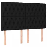 fekete szövet rugós és LED-es ágy matraccal 140x190 cm