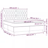 sötétszürke szövet rugós és LED-es ágy matraccal 160x200 cm
