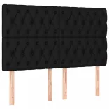 fekete szövet rugós és LED-es ágy matraccal 160x200 cm