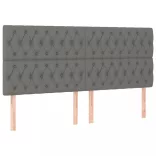 sötétszürke szövet rugós és LED-es ágy matraccal 200x200 cm