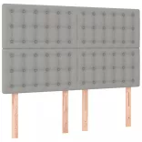 sötétszürke szövet rugós és LED-es ágy matraccal 140x190 cm