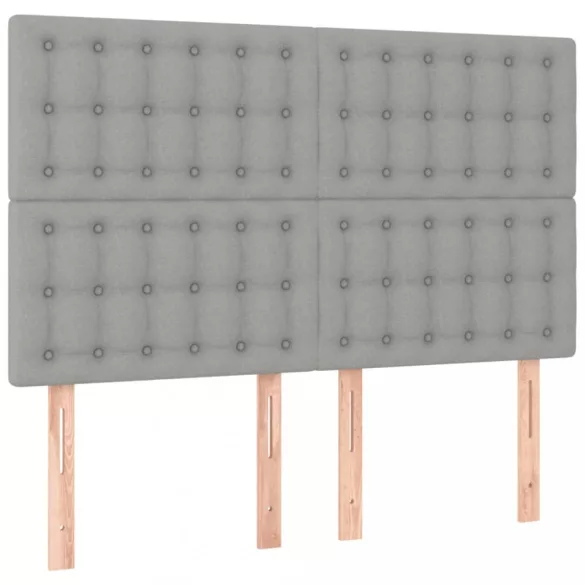 sötétszürke szövet rugós és LED-es ágy matraccal 140x190 cm
