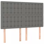 sötétszürke szövet rugós és LED-es ágy matraccal 140x190 cm