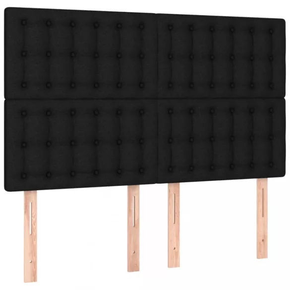 fekete szövet rugós és LED-es ágy matraccal 140x190 cm