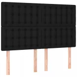 fekete szövet rugós és LED-es ágy matraccal 140x200 cm