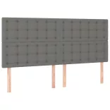 sötétszürke szövet rugós és LED-es ágy matraccal 180 x 200 cm