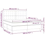 fekete szövet rugós és LED-es ágy matraccal 200x200 cm