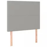 világosszürke szövet rugós és LED-es ágy matraccal 80 x 200 cm