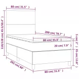 fekete szövet rugós és LED-es ágy matraccal 80 x 200 cm