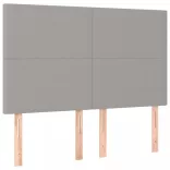 sötétszürke szövet rugós és LED-es ágy matraccal 140x190 cm