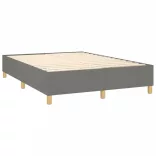 sötétszürke szövet rugós és LED-es ágy matraccal 140x190 cm