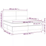 fekete szövet rugós és LED-es ágy matraccal 200x200 cm