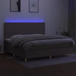 tópszínű szövet rugós és LED-es ágy matraccal 200 x 200 cm