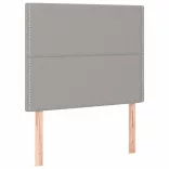 világosszürke szövet rugós és LED-es ágy matraccal 90x200 cm